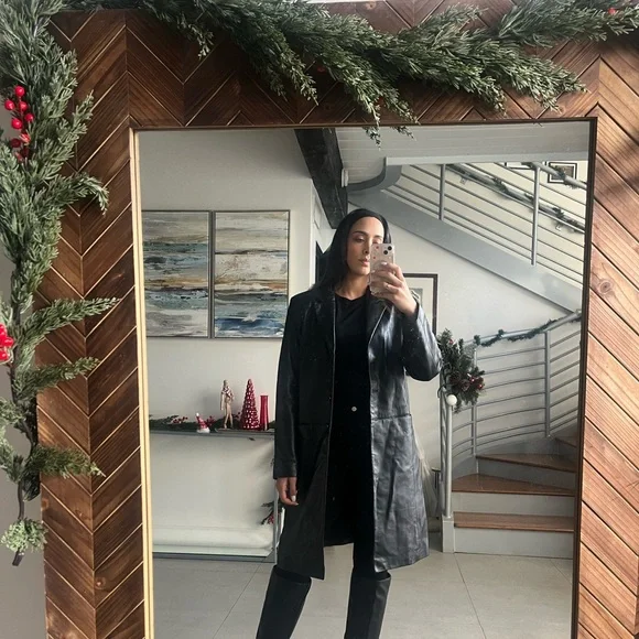 Vintage Emma James Liz Claiborne Leather trench coat - Picture 2 of 8